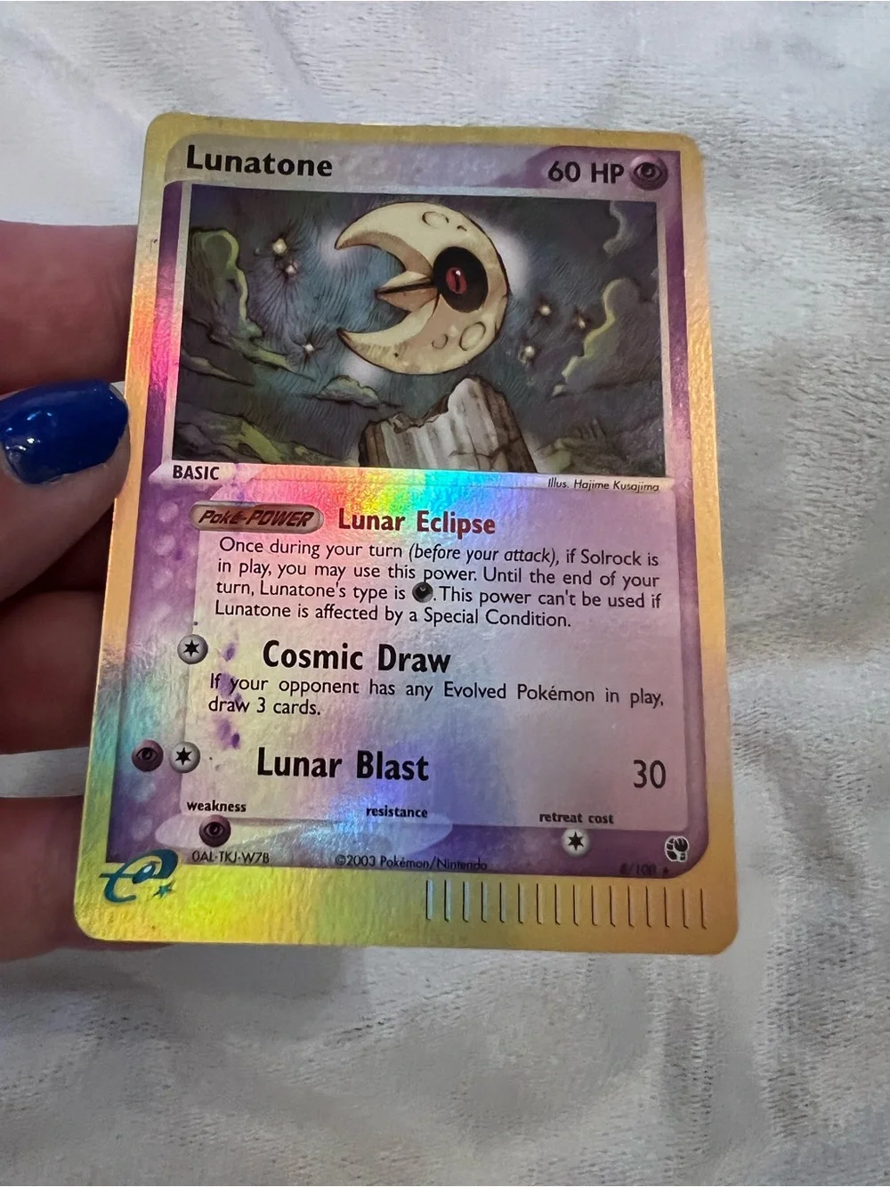 2003 RARE Lunatone Ex Sandstorm Reverse Holo 8/100 NM
